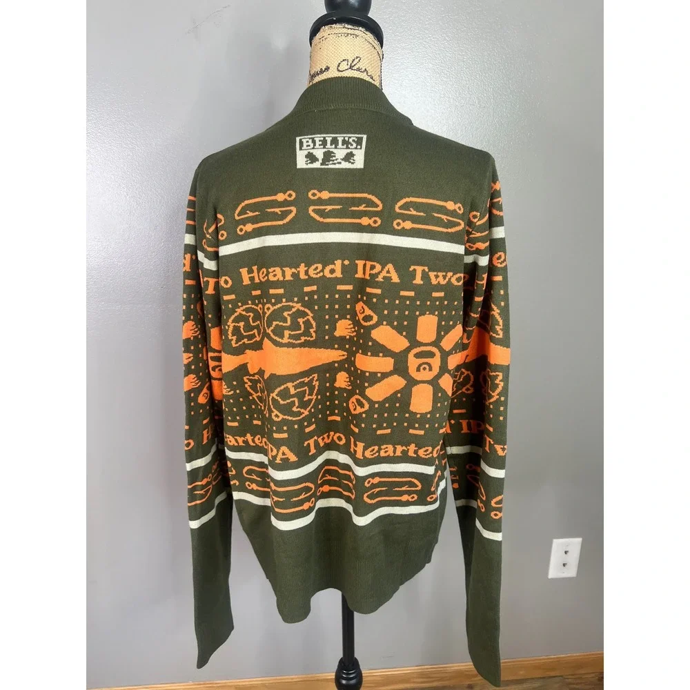 Bell's Brewery Two Hearted IPA Knit Cardigan size small beer craft